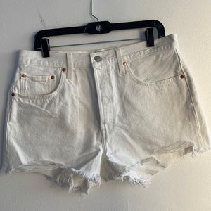 Levi’s 501 White Jean Shorts